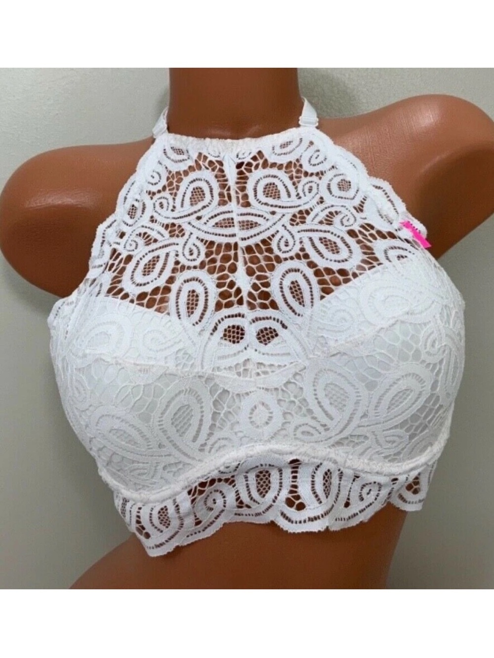 White Lace High-Neck Bralette